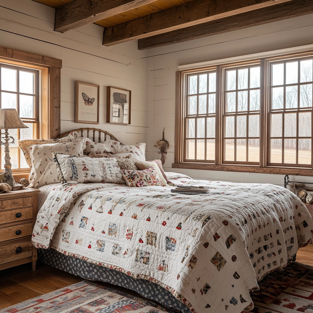 vintage farmhouse bedroom ideas 78