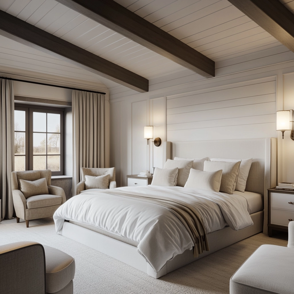 white farmhouse bedroom ideas 39
