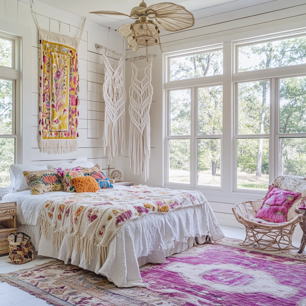 white farmhouse bedroom ideas 47