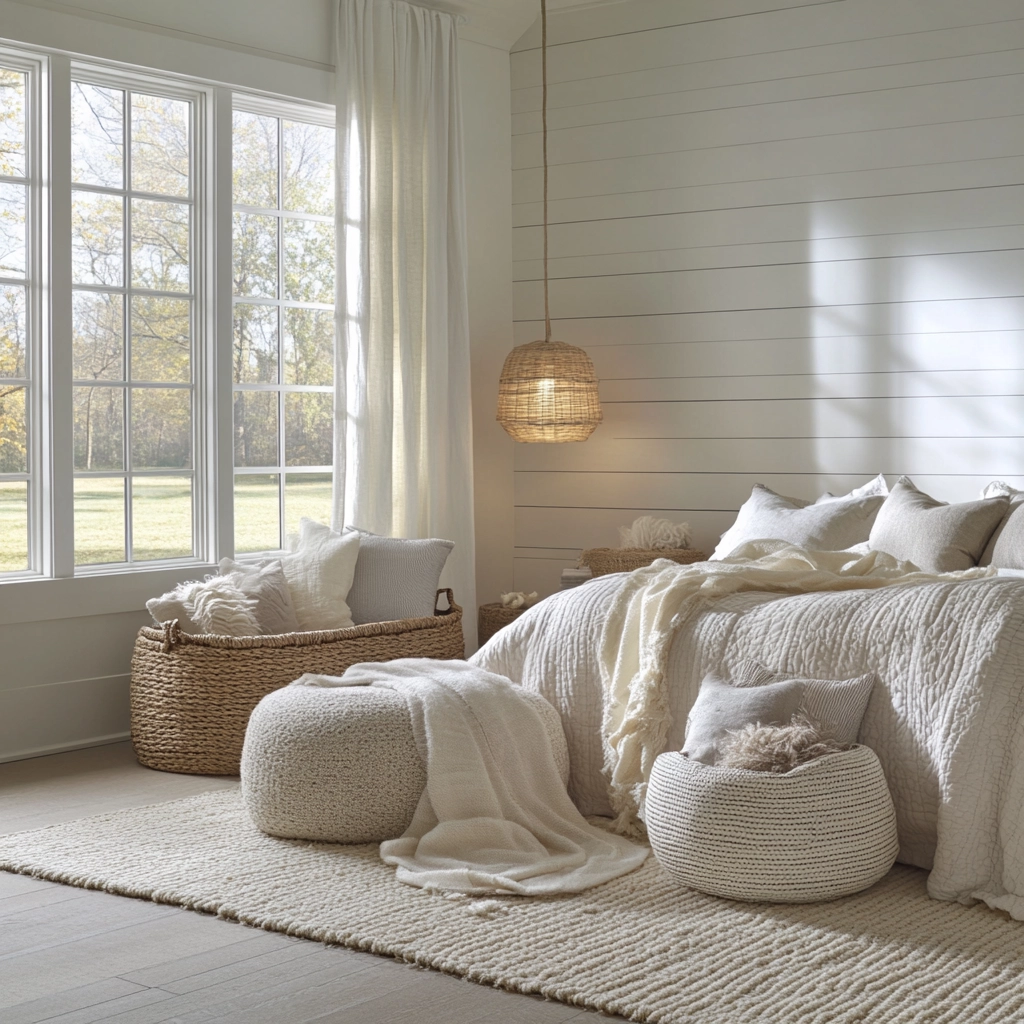 white farmhouse bedroom ideas 8