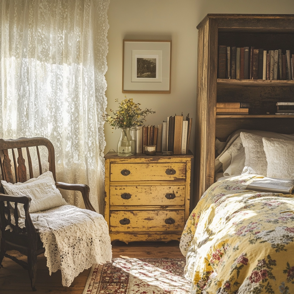 yellow farmhouse bedroom 1