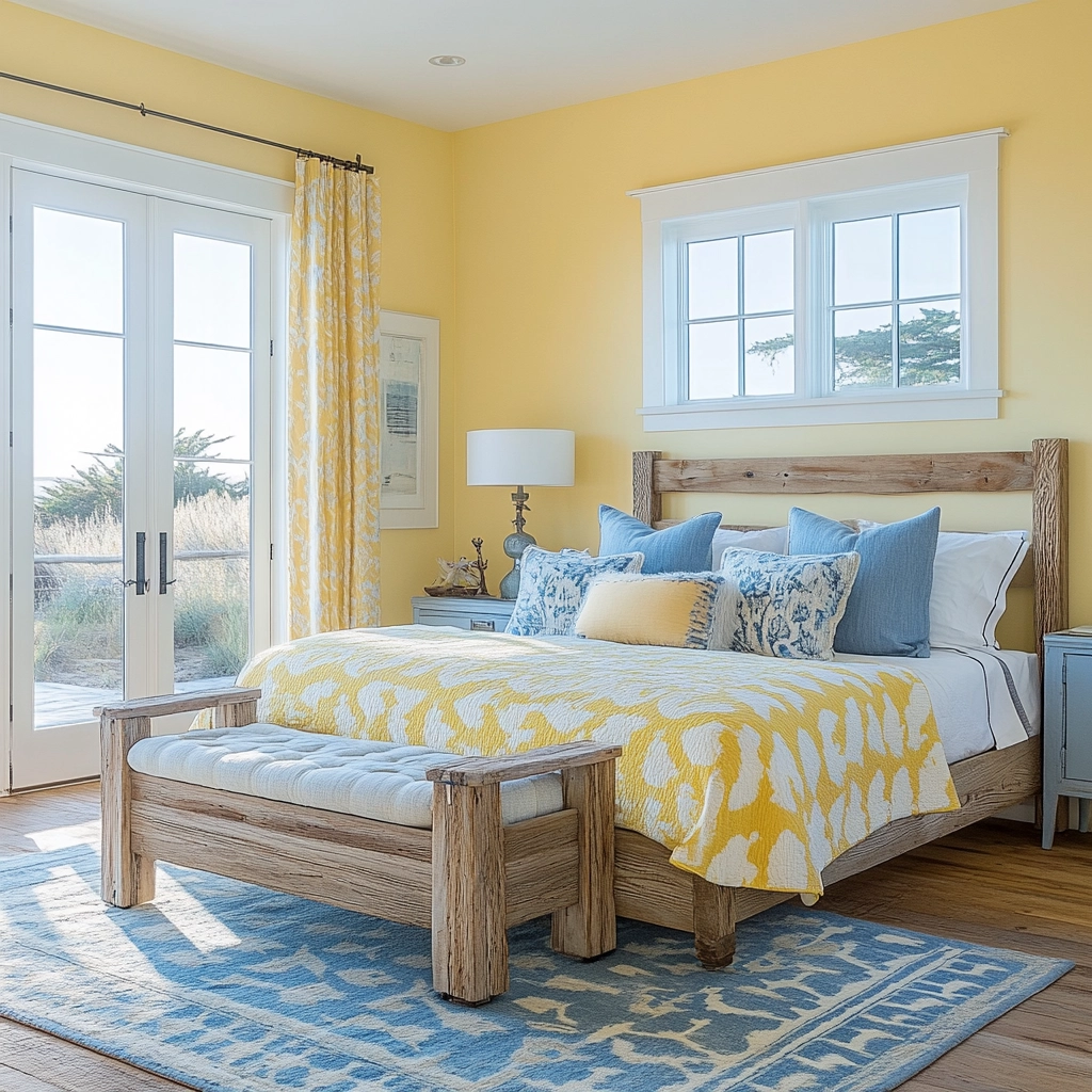 yellow farmhouse bedroom 15