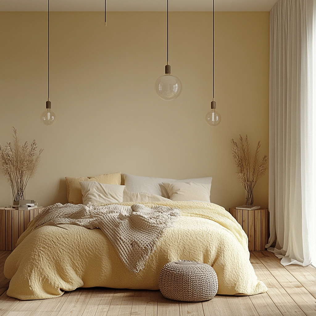 yellow farmhouse bedroom 17