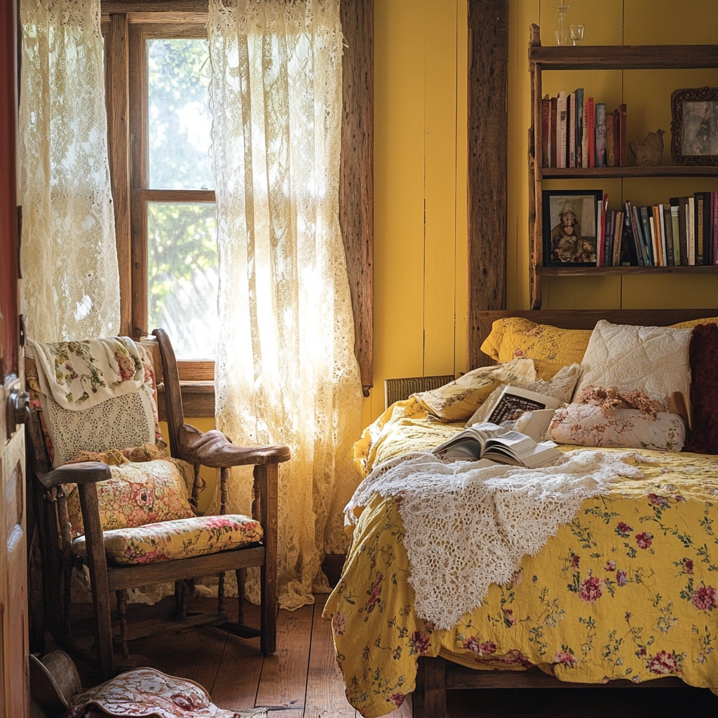 yellow farmhouse bedroom 2