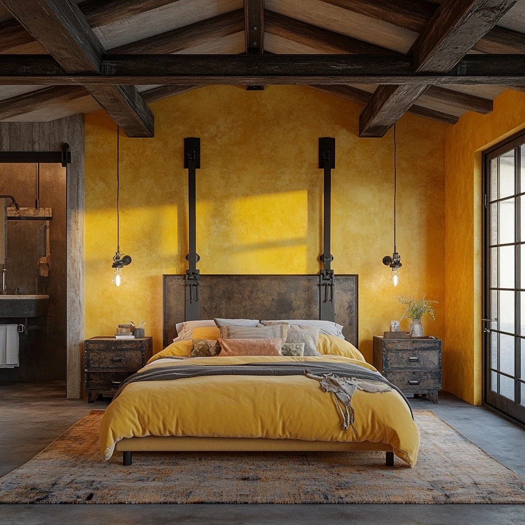 yellow farmhouse bedroom 26