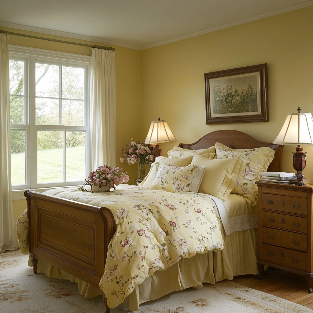 yellow farmhouse bedroom 29