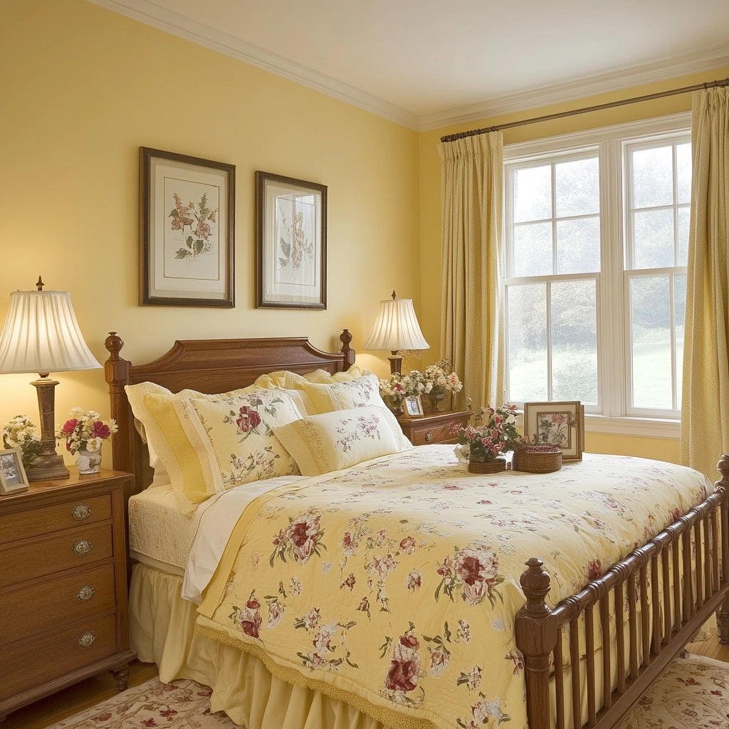 yellow farmhouse bedroom 30