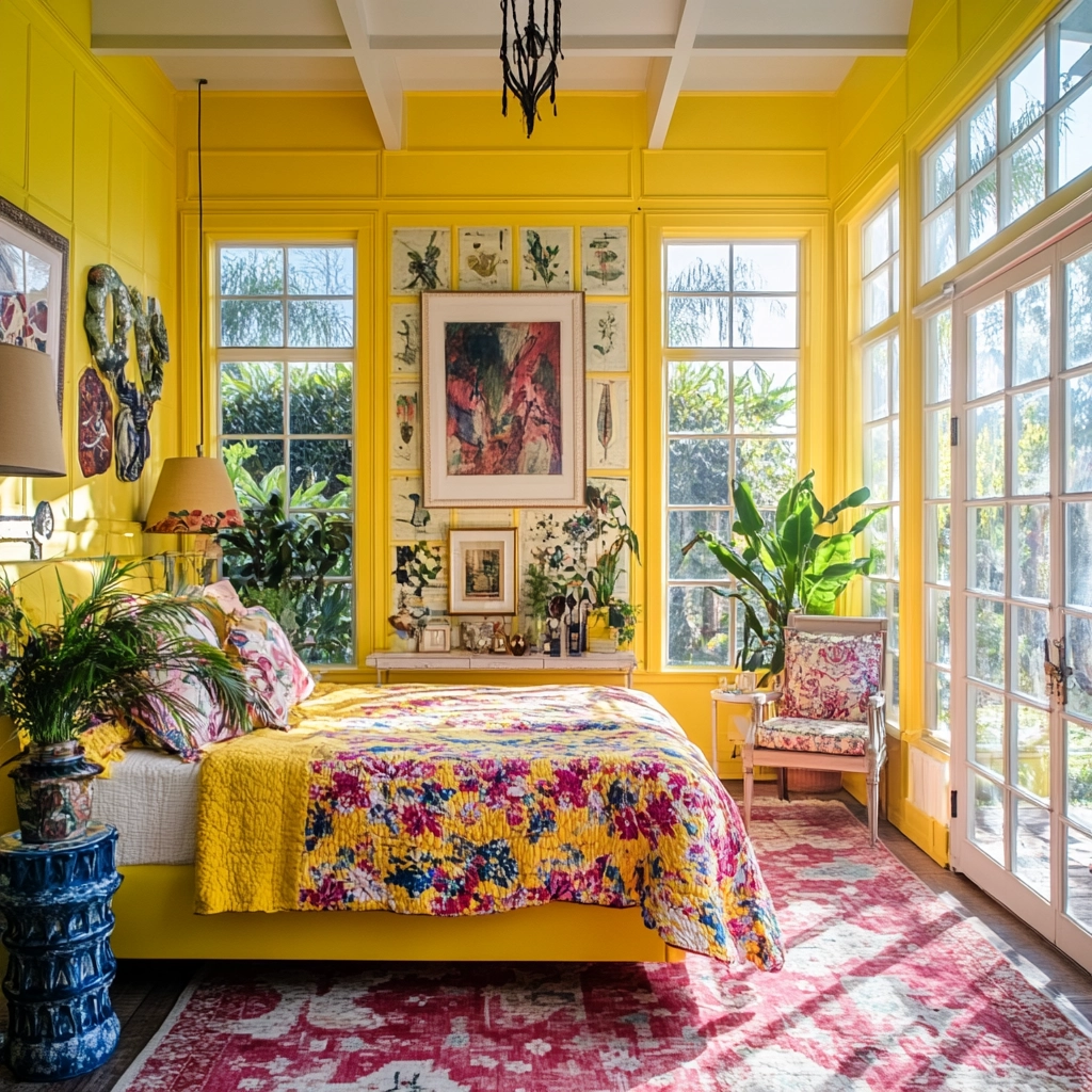 yellow farmhouse bedroom 33