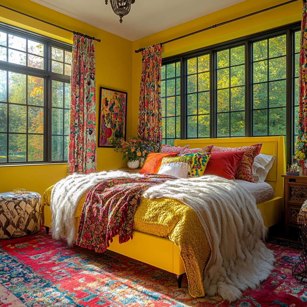 yellow farmhouse bedroom 34