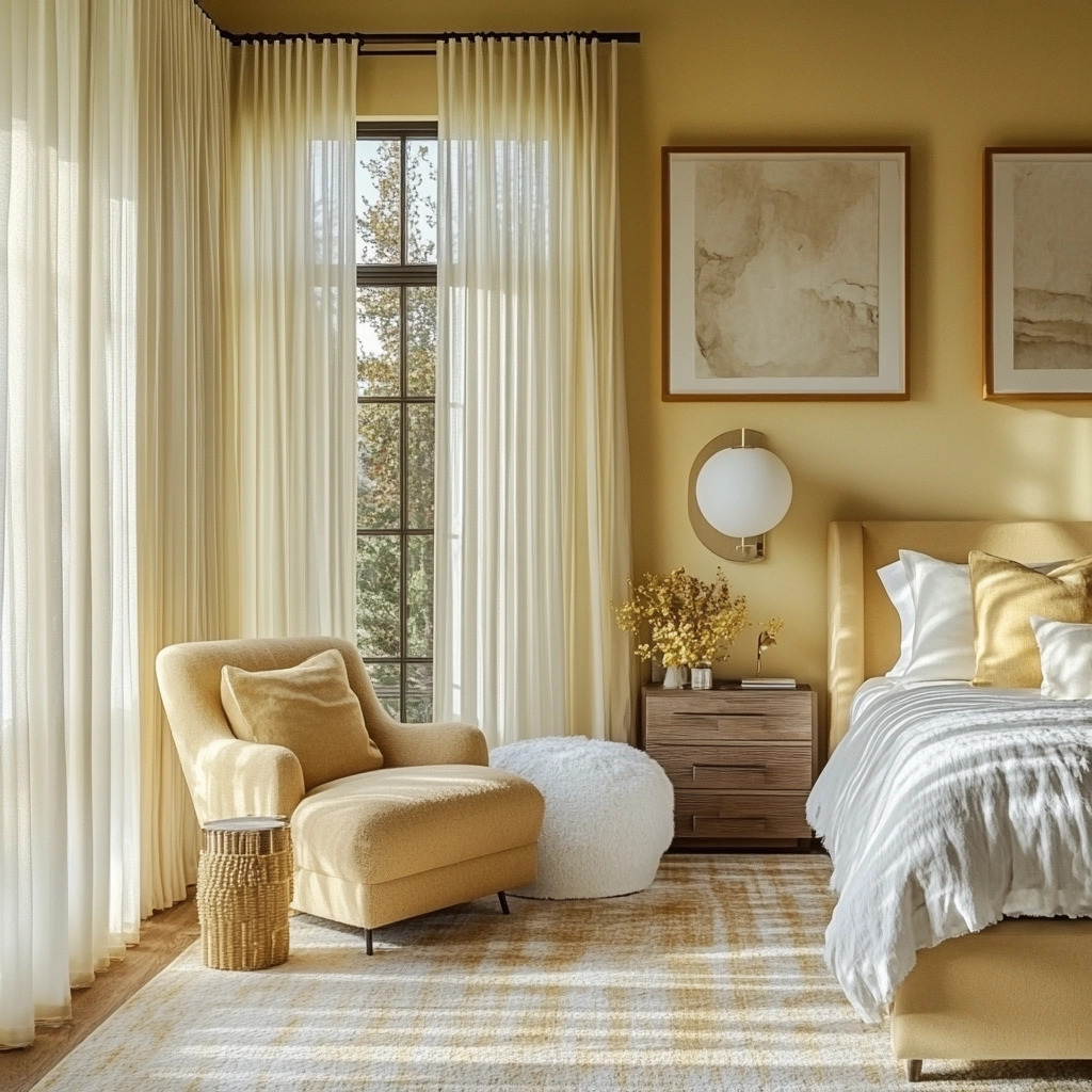 yellow farmhouse bedroom 37