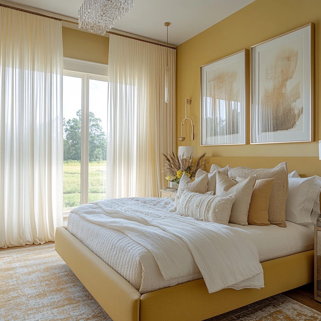 yellow farmhouse bedroom 38