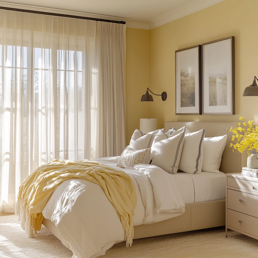 yellow farmhouse bedroom 39