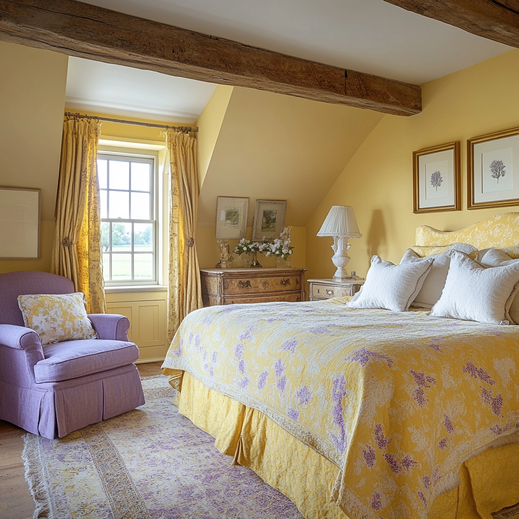 yellow farmhouse bedroom 41