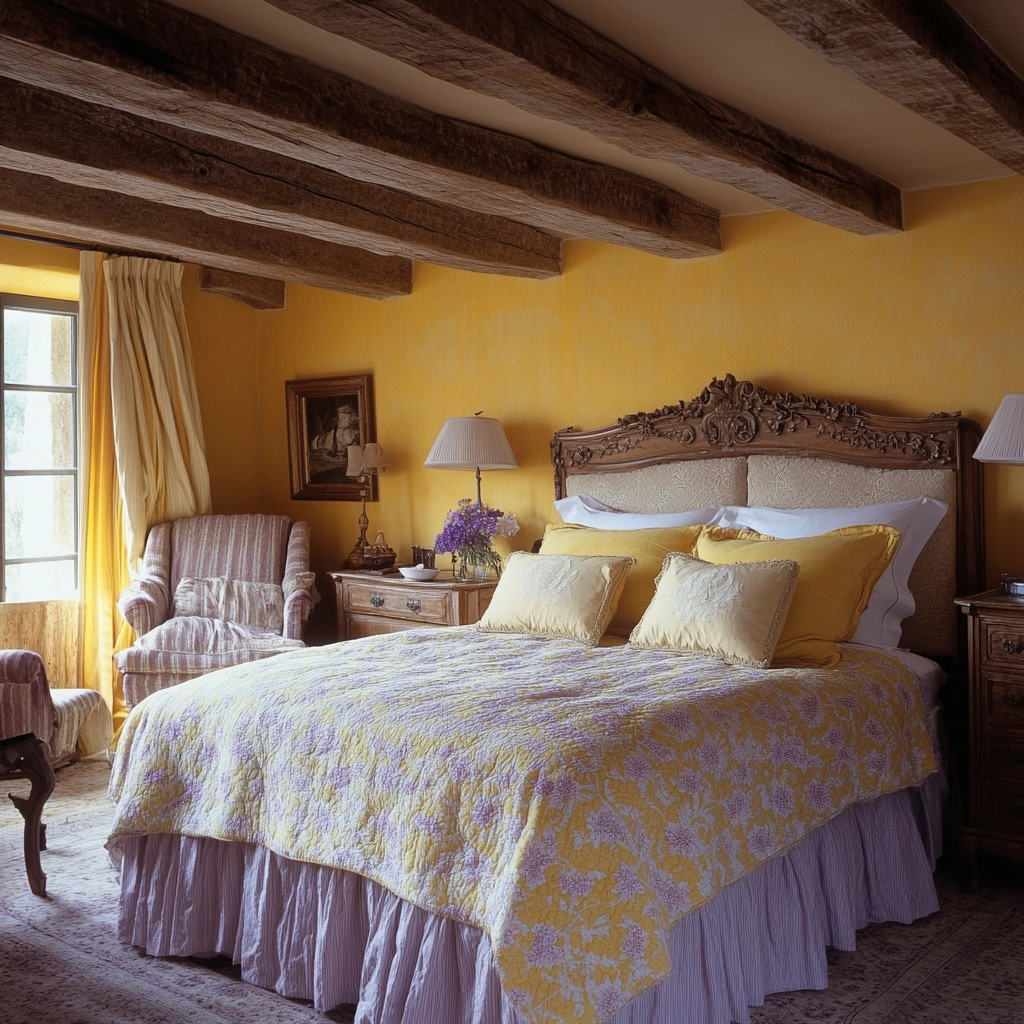 yellow farmhouse bedroom 42