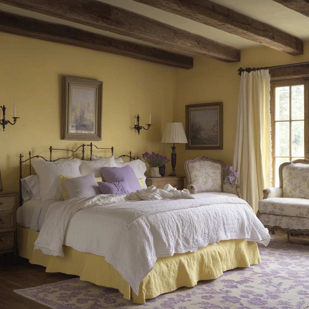 yellow farmhouse bedroom 43