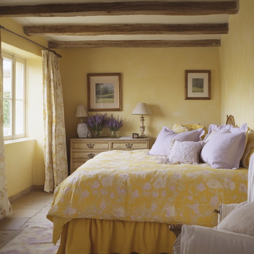 yellow farmhouse bedroom 44