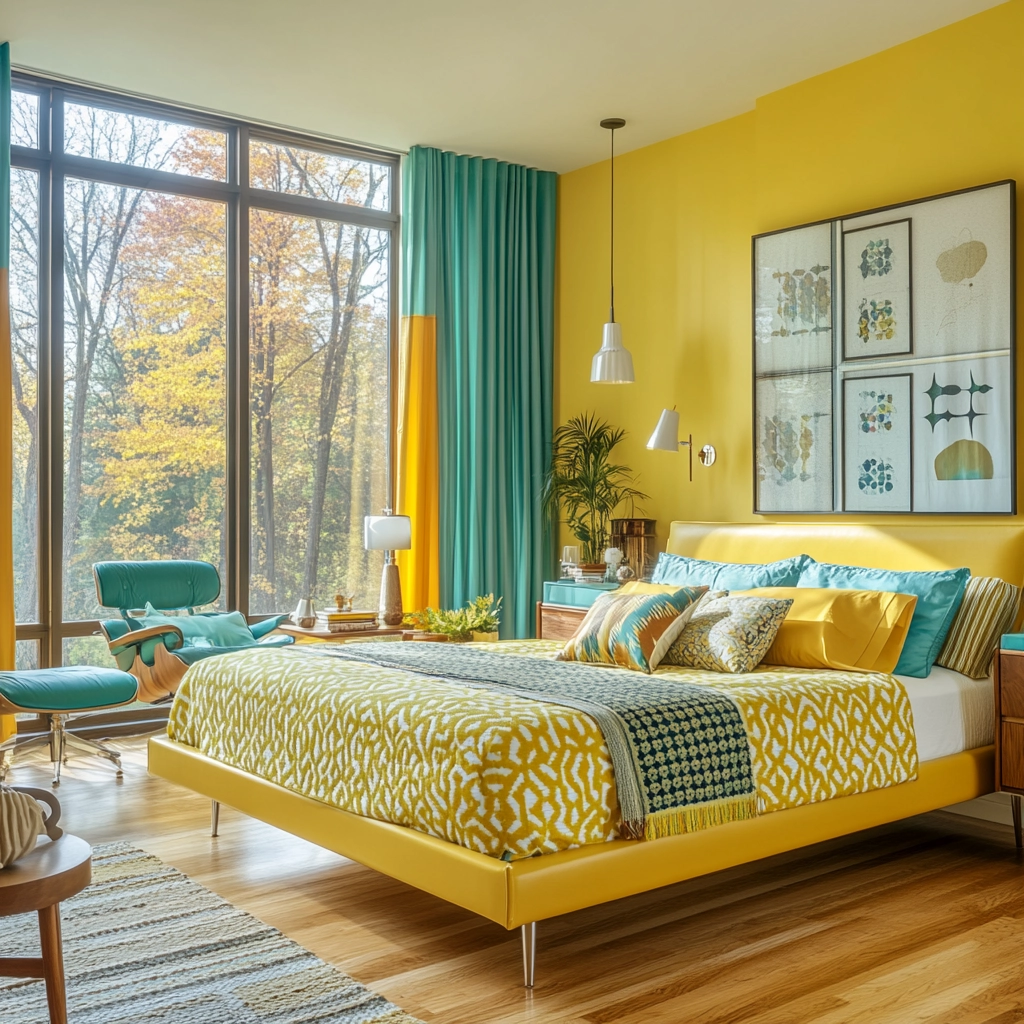 yellow farmhouse bedroom 45