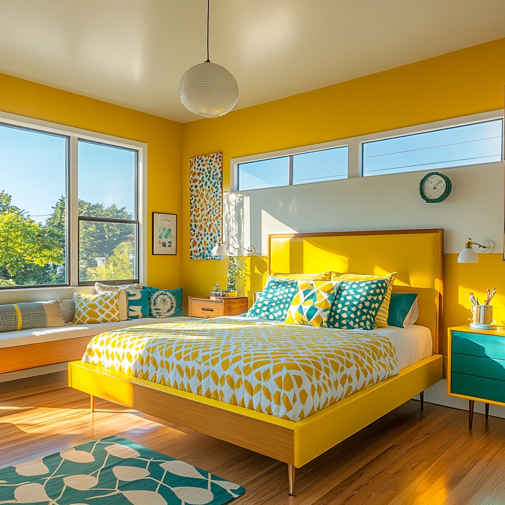 yellow farmhouse bedroom 46