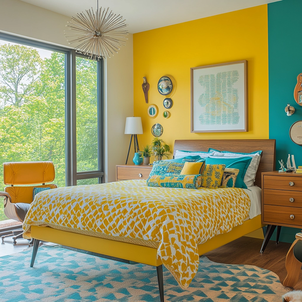 yellow farmhouse bedroom 47