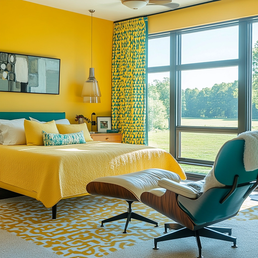 yellow farmhouse bedroom 48