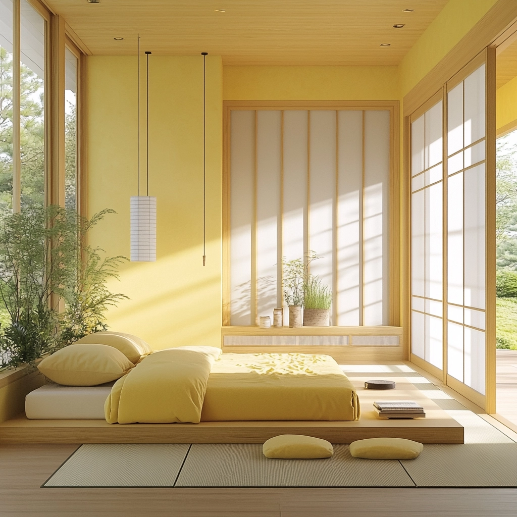 yellow farmhouse bedroom 49