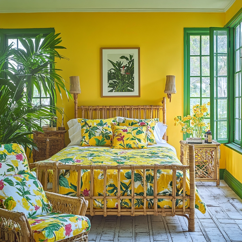 yellow farmhouse bedroom 53