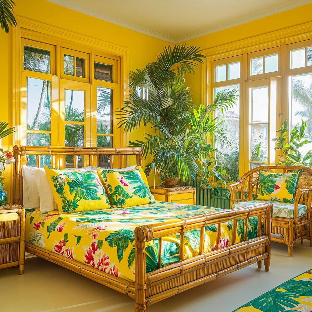 yellow farmhouse bedroom 55