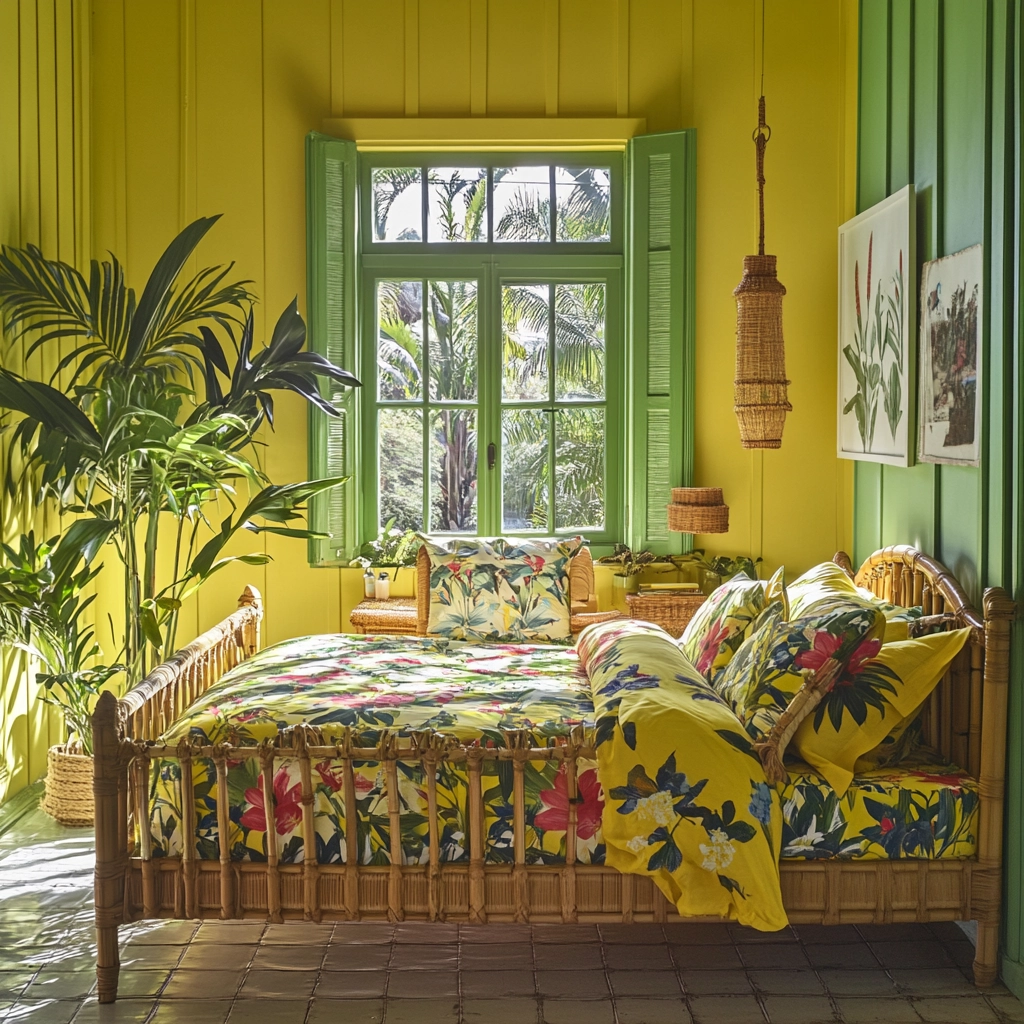 yellow farmhouse bedroom 56