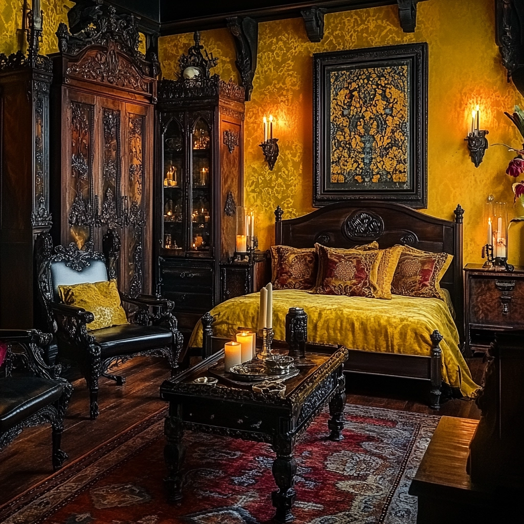 yellow farmhouse bedroom 58