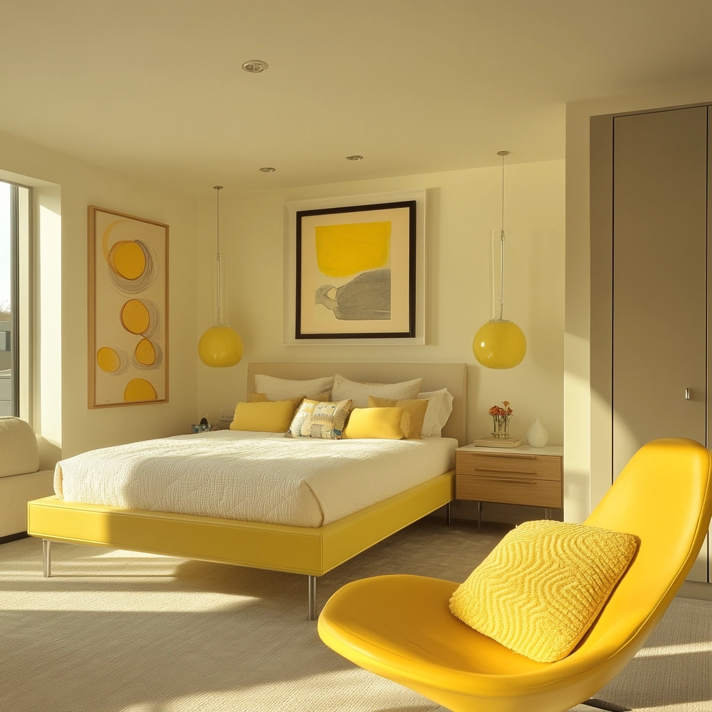 yellow farmhouse bedroom 69
