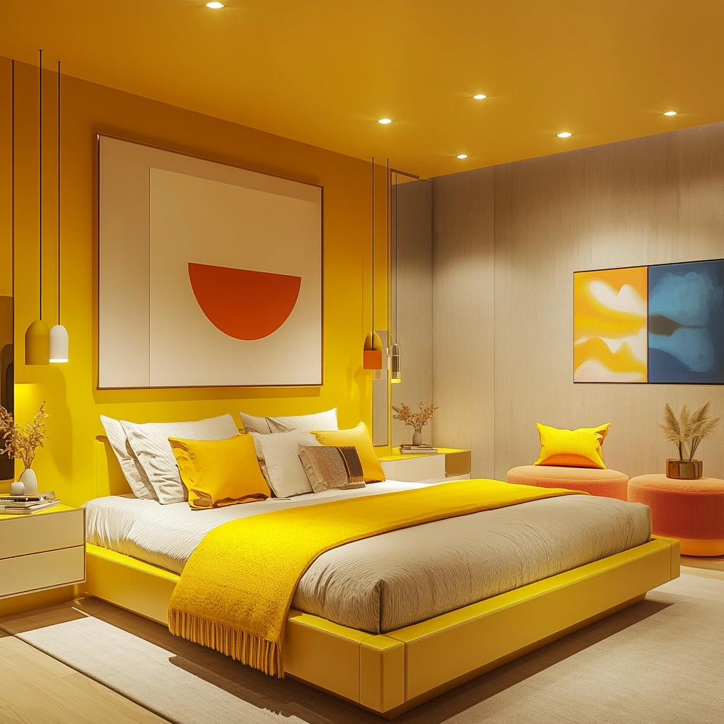yellow farmhouse bedroom 71