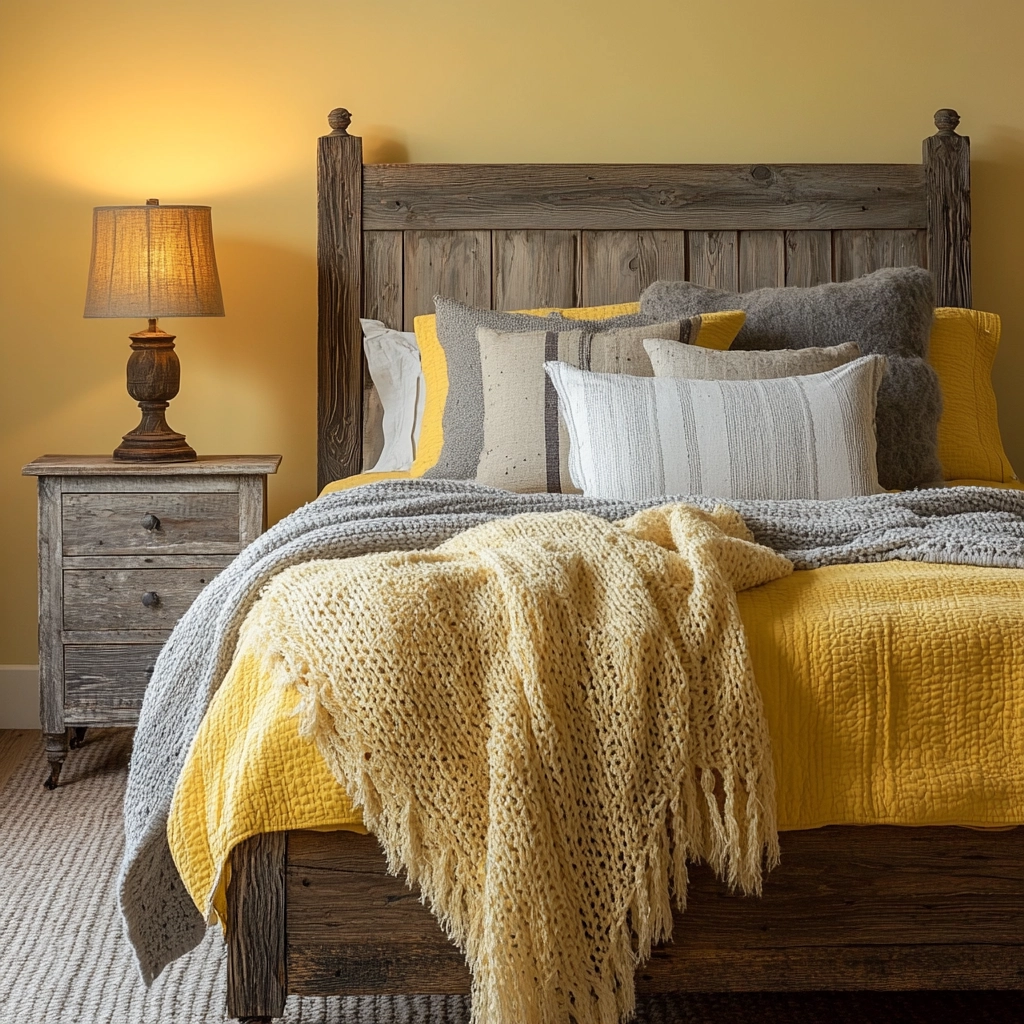yellow farmhouse bedroom 74